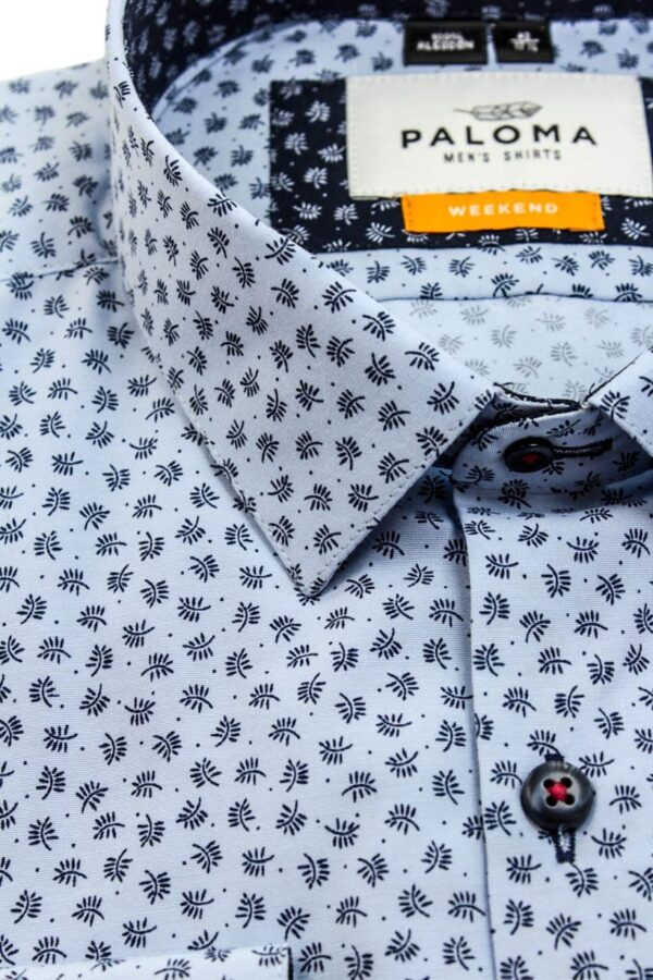 CAMISA AZUL CLARO ESTAMPADA RAMAS - Imagen 3