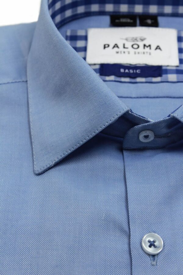 CAMISA AZUL MEDIO CONTRASTE CUELLO - Imagen 3