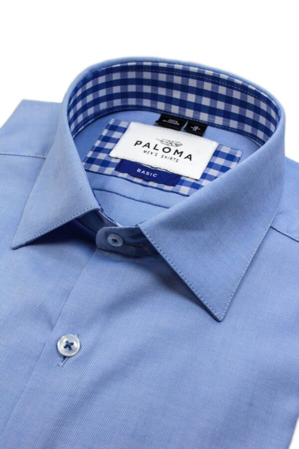 CAMISA AZUL MEDIO CONTRASTE CUELLO - Imagen 2