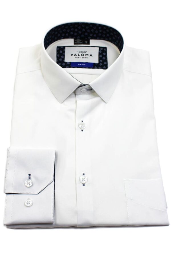 CAMISA PARA HOMBRE BLANCA CONTRASTE AZUL