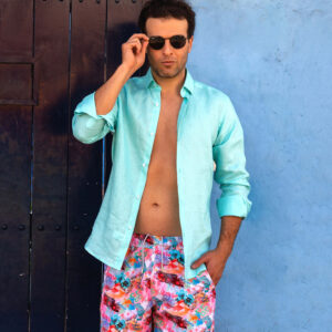 Pantaloneta hombre estampada origami - Paloma