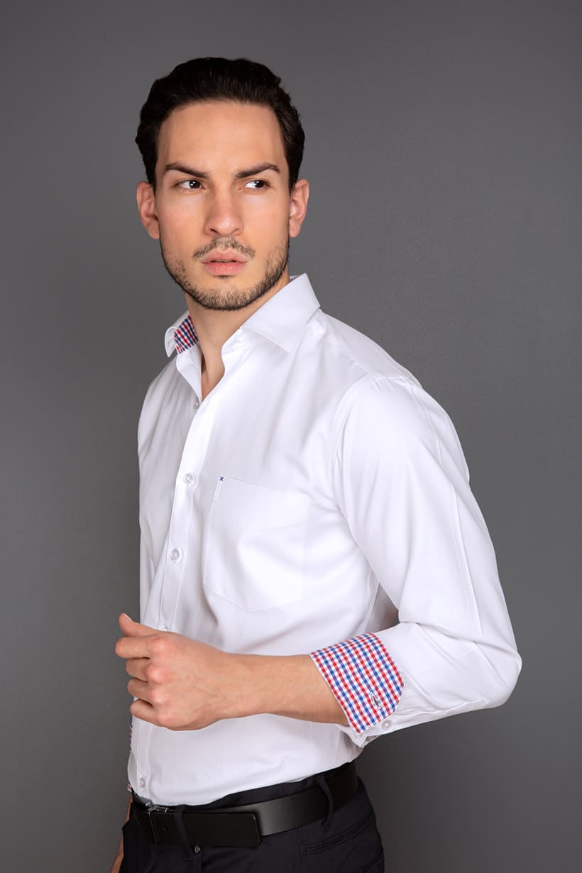 CAMISA BLANCA HOMBRE COMBINADA - Imagen 3