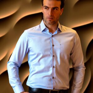 Camisa azul casual para hombre