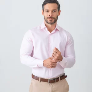 Camisa rosada básica para hombre